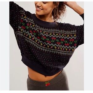 Free People Intimately Cherry On Top Pullover, XS, NWOT